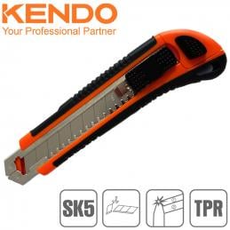 SKI - สกี จำหน่ายสินค้าหลากหลาย และคุณภาพดี | KENDO 30937 มีดคัตเตอร์ (หุ้มยาง) 18mm ใบมีด 3 ใบ